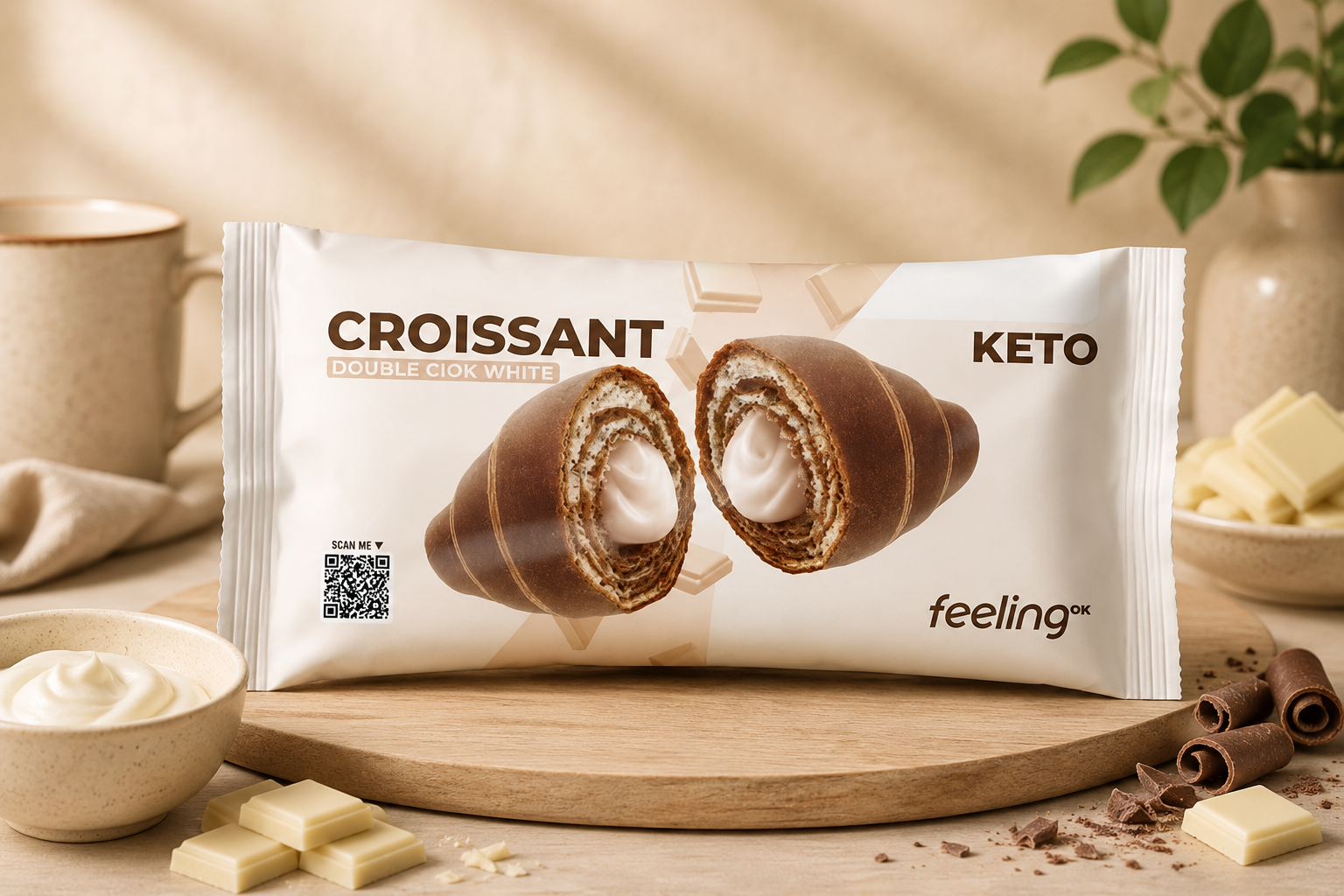 Feeling Ok Croissant Gusto Double Ciok White 50 gr