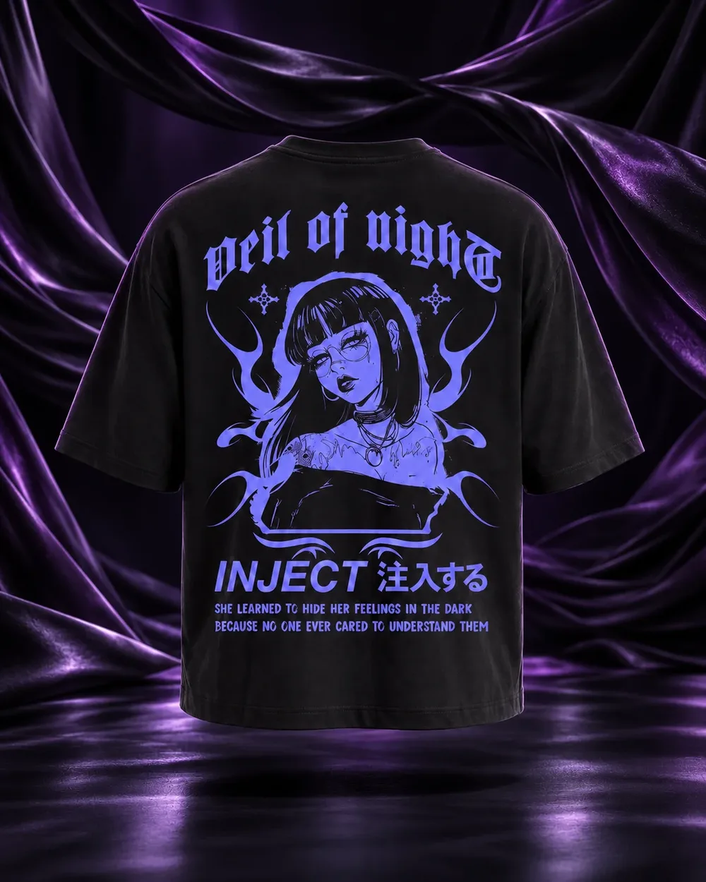 Entità II — "Veil of Night" T-Shirt Oversize Cropped ARCANA™ Universe
