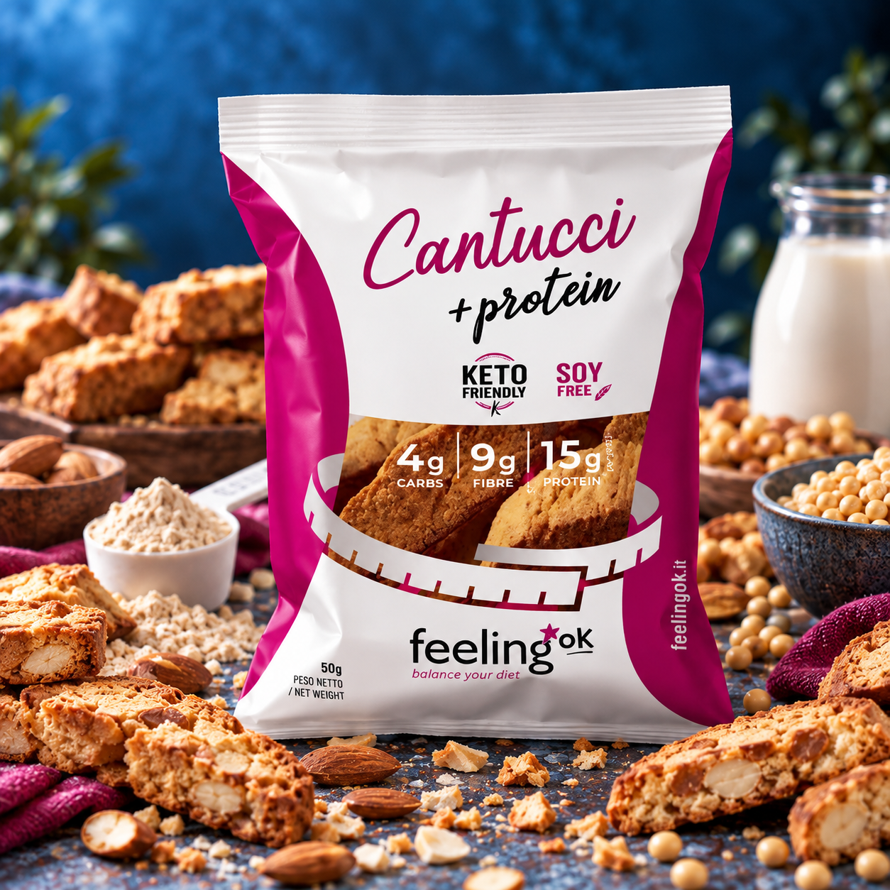 Cantucci +Protein Gusto Mandorla 50 gr