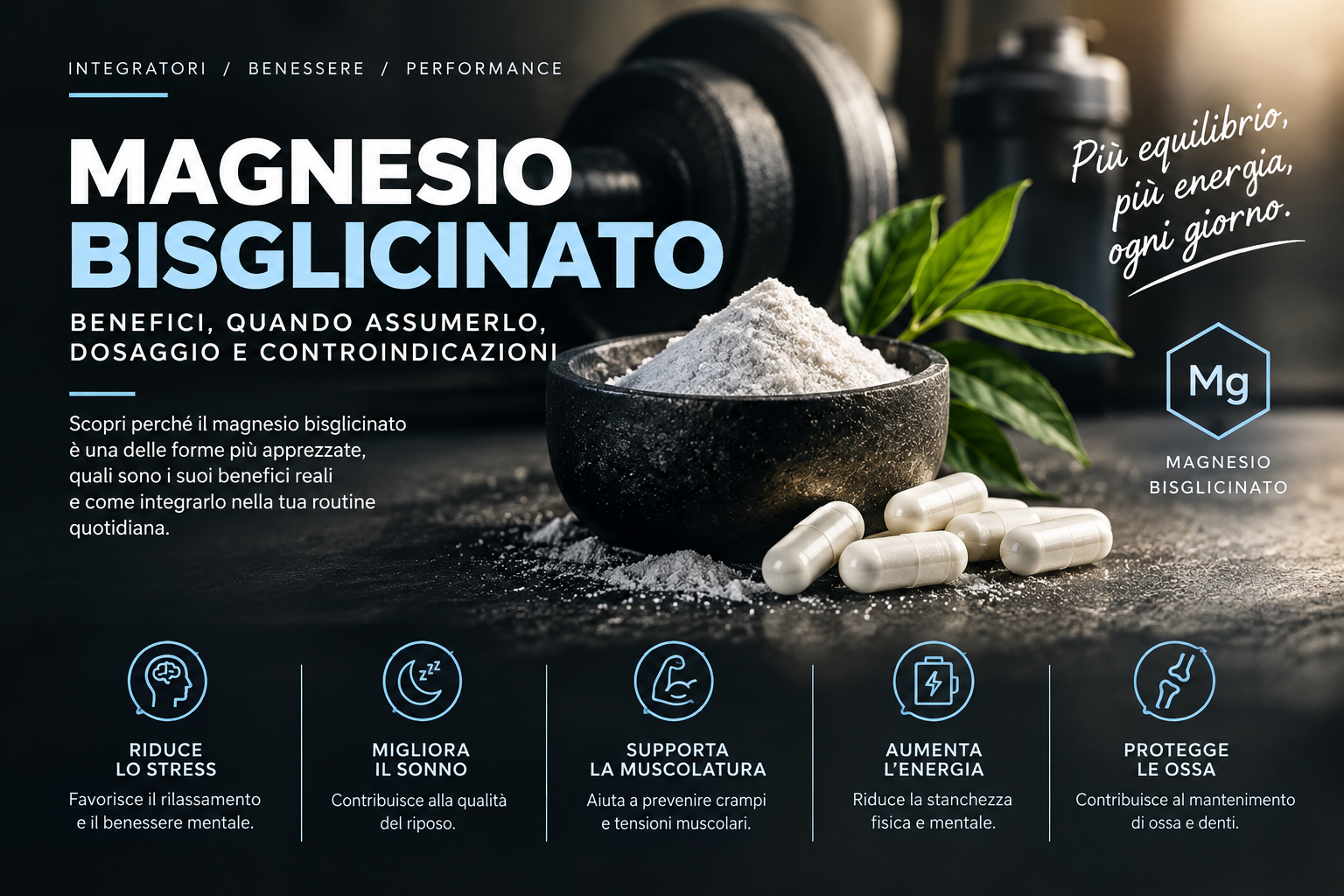 Magnesio Bisglicinato: benefici, dosaggio e uso