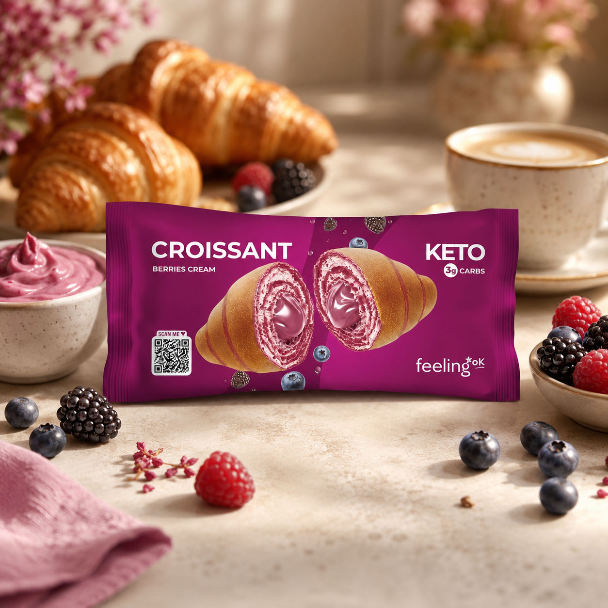 Feeling Ok Croissant Gusto Frutti di Bosco 50 gr