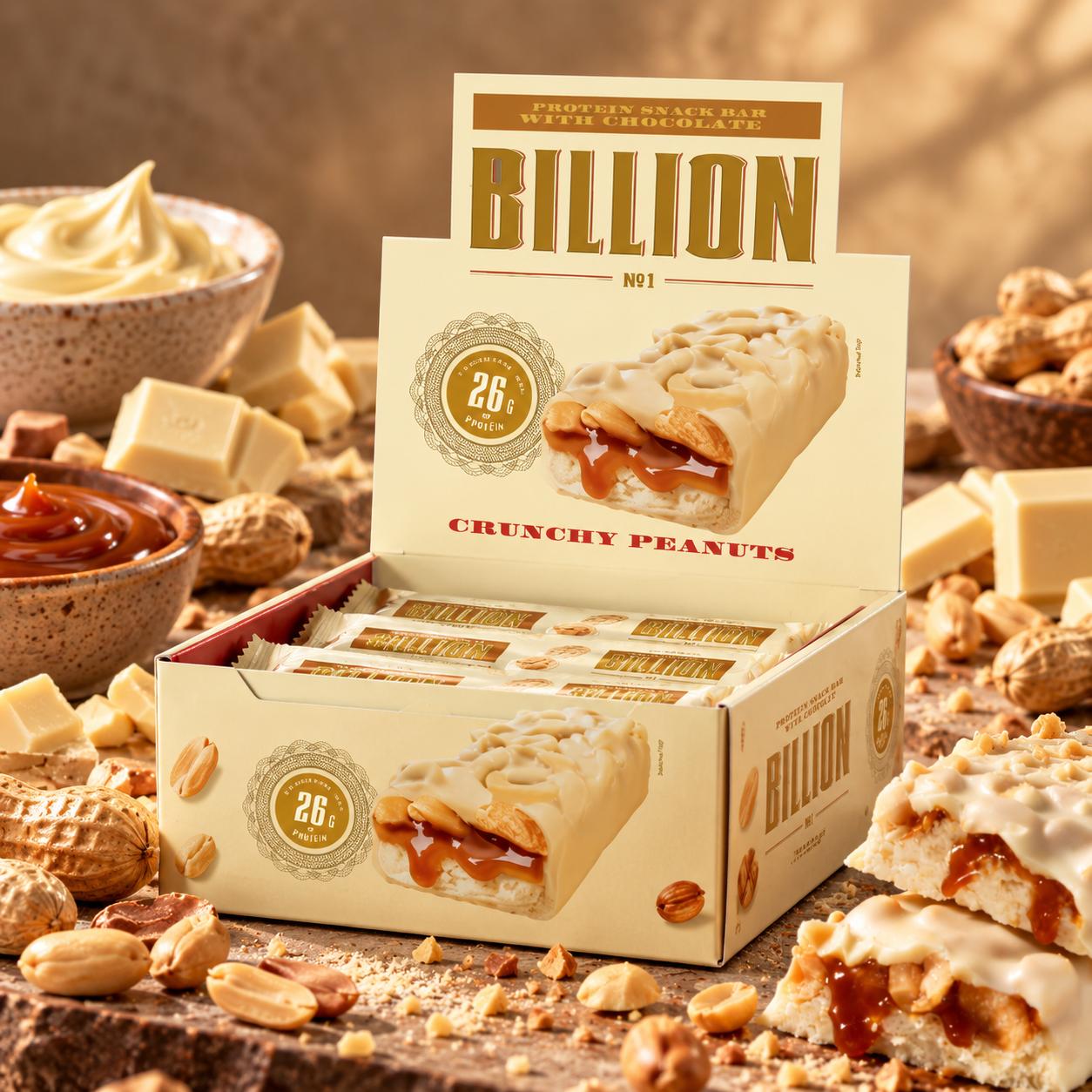 Billion Bar Gusto Cioccolato Bianco e Arachidi 65 gr