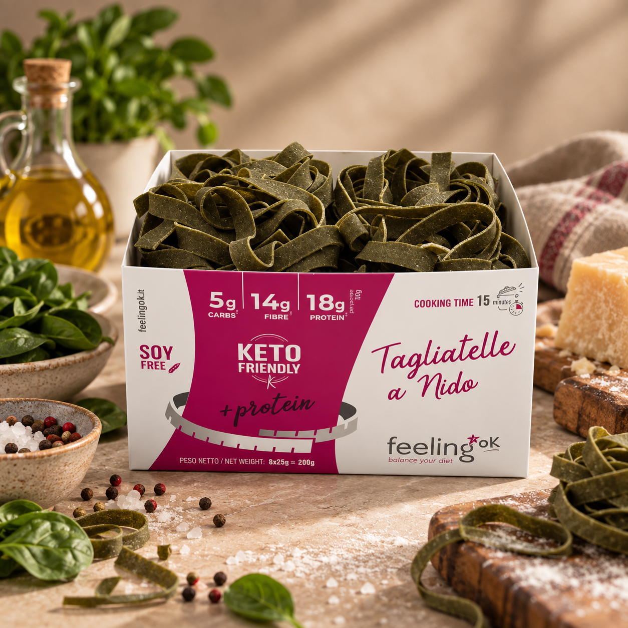 Tagliatelle a nido agli spinaci 200 gr