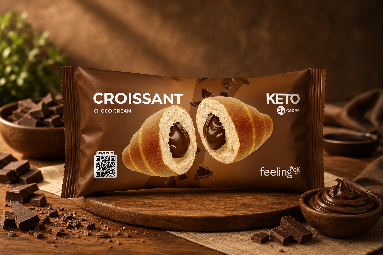 Feeling Ok Croissant Gusto Crema al cioccolato 50 gr